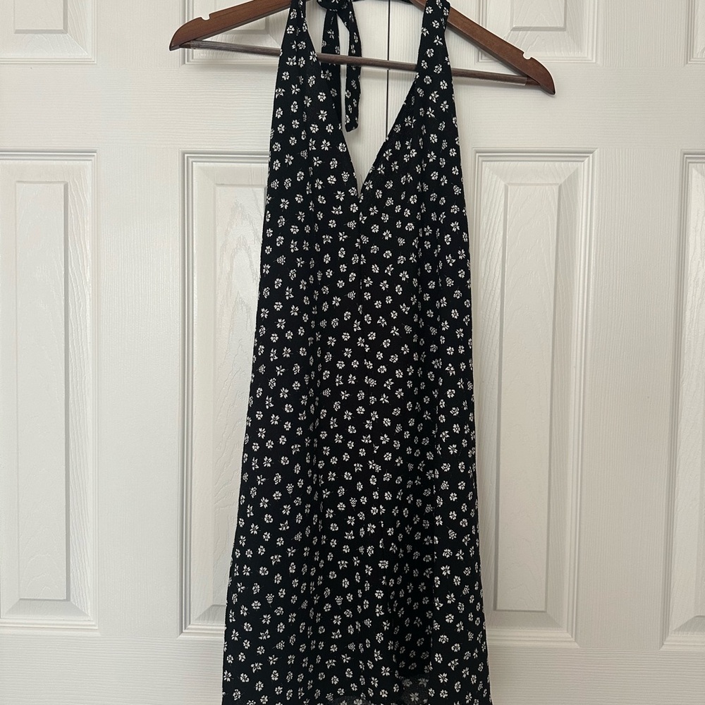 Zara Black and White Halter Sundress